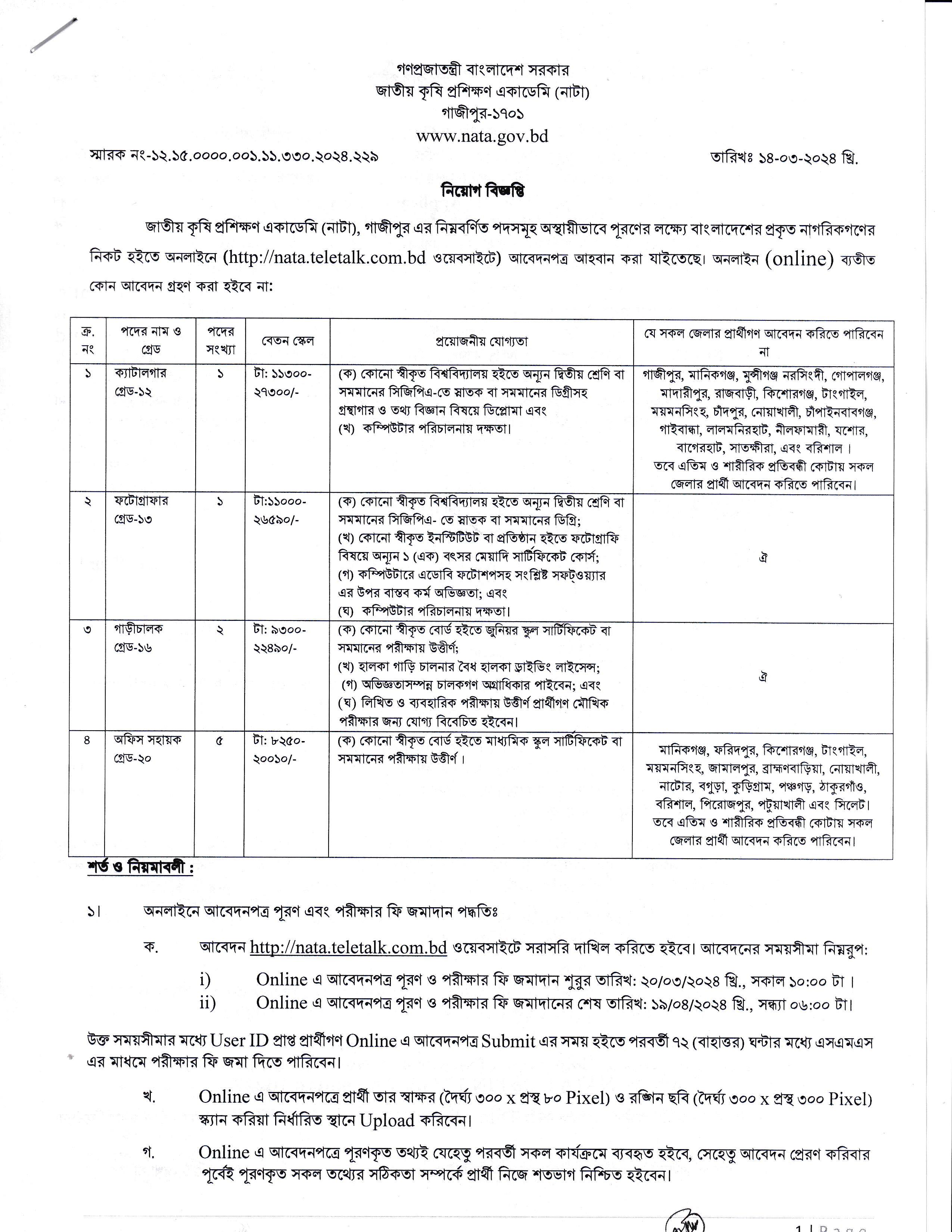 Agriculture Job Circular 2024 | Krishi Montronaloy Job Circular 2024