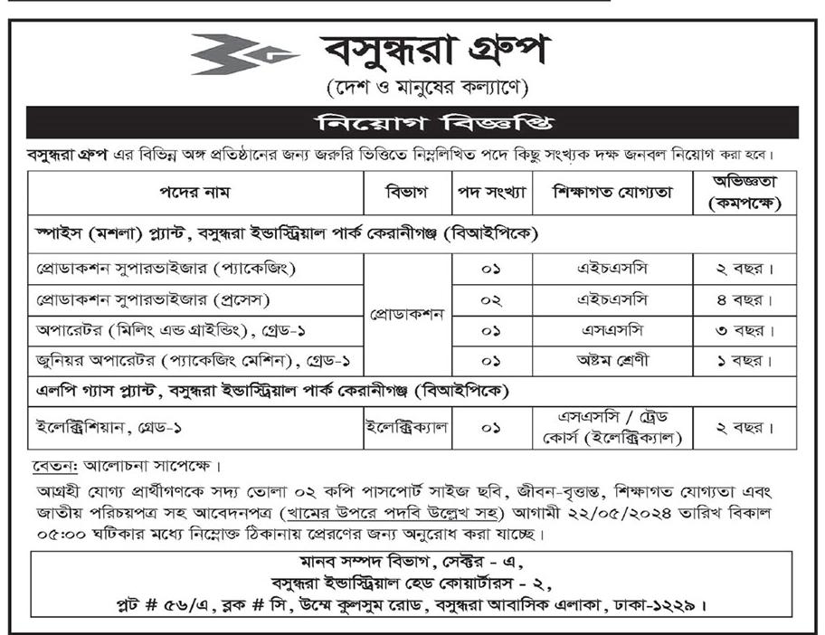 Bashundhara Group Job Circular 2024