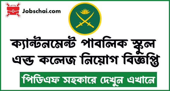 Cantonment Public School and College Job Circular